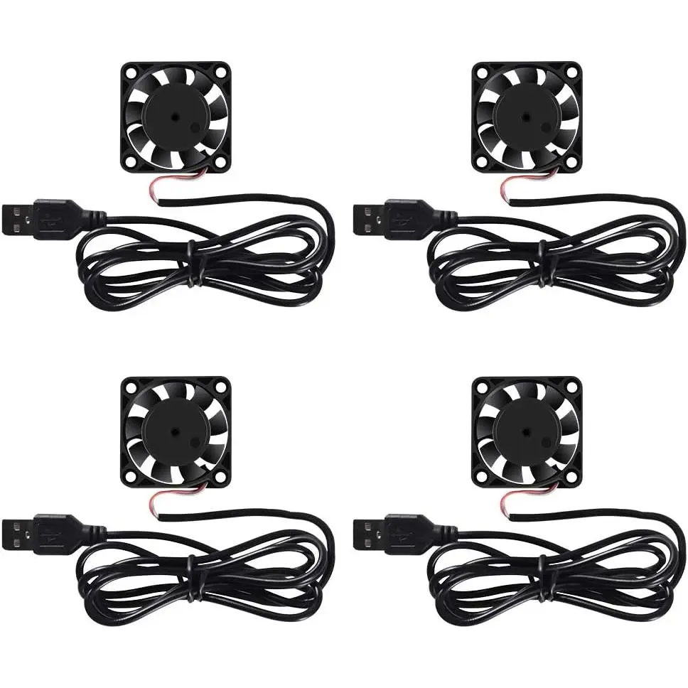 4 Pack USB Brushless Cooling Fan 40mm  DC 5V Speed 4200 RPM for Small Appliances Series  For Desktop