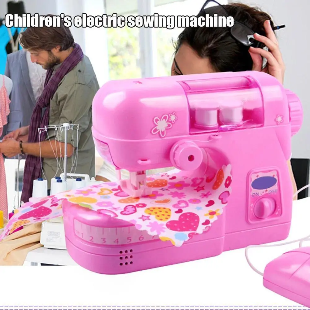 Children's Sewing Machine Small Electric Children Sewing Machine Mini Furniture Sewing Machine Learning Design Clothing Home Toy