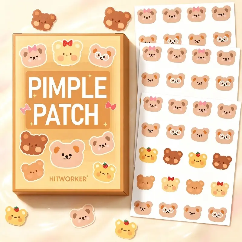 Cute Panda‑Designed Acne Patches 100/120 Counts, Beige Invisible Concealing Facial Pimple Patches, Skin‑Friendly & Gentle Adhesive Patches, Daily Skincare Must‑Have for Adults, Ideal Halloween Gift