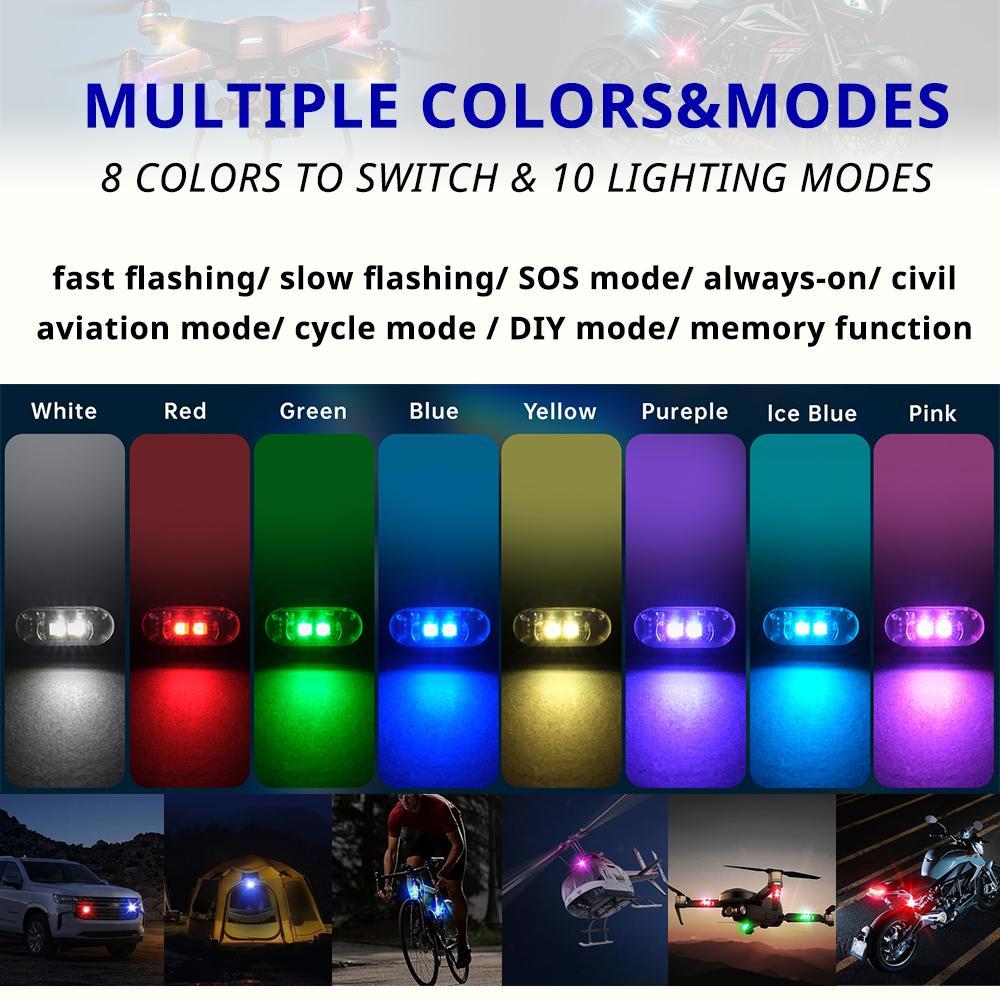 Magnetic RGB LED Strobe Light, Wireless Remote Control Car Light, Led Car Ambient Light, Waterproof LED Light for Car, Motorcycle, Bike, Camping, Truck, Boat, Night Warning Light Footwell lights Valentine's Day Father's Day Gift for Him Her Dad
