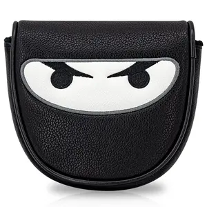 Masked Hero Fun Design Club Head Cover, Semi-Circle Putter Cover, PU Material with Advanced Embroidery, Ideal Gift for Grandpa, Dad, Son