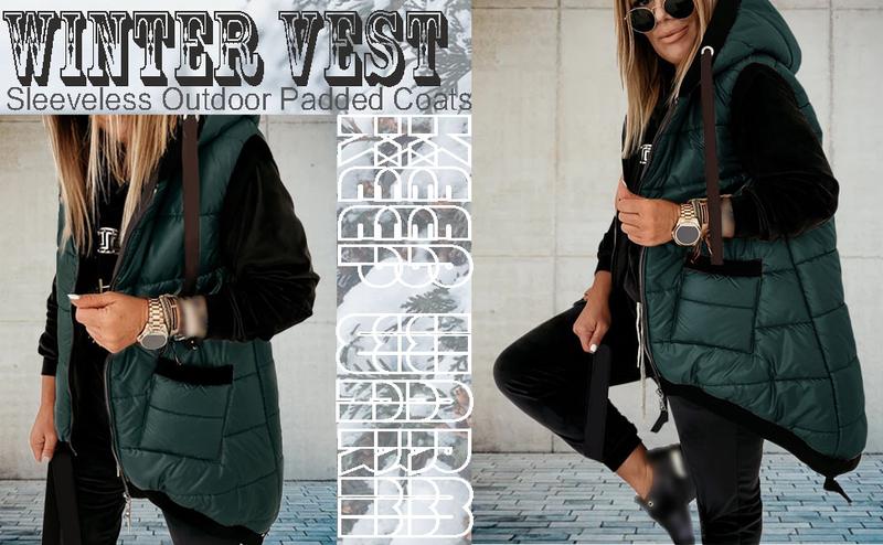 Women's Hooded Outwear Vest Lightweight Zipper Up Padded Gilet With Pockets