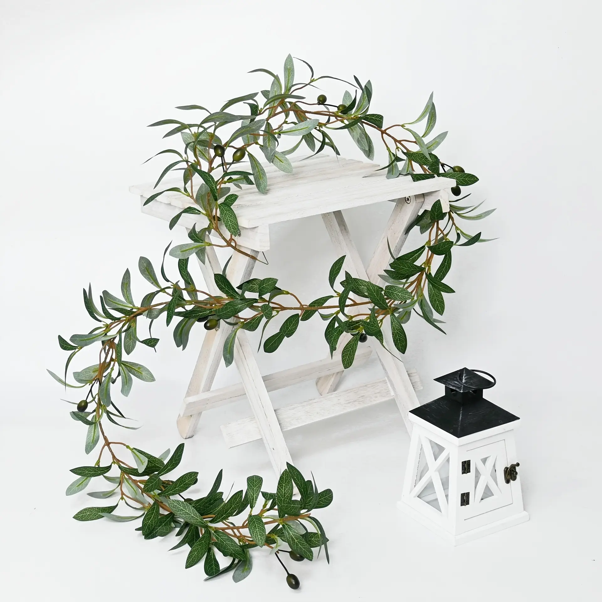 European Style Artificial Olive Leaf Vine, Olive Garland for Home Decoration, Photo Plant Wall Backdrop Prop, Artificial Plants, Fake Plant Vine, Fake Greenery