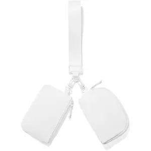 Mini Zip Around Wristlet Wallets for Women Small Portable  Purse  Pouch  Wristlet Gifts for Women Travel  Outdoors (White)