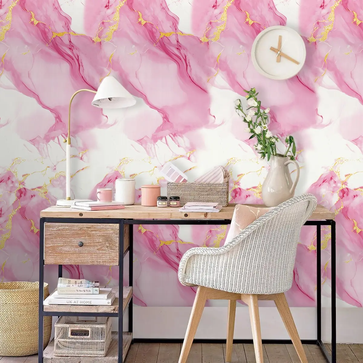 Marble Texture Self-Adhesive Wallpaper, Romantic Luxury Style, Waterproof Peelable, Home Decor, Living Room Bedroom Renovation, Decorative Wallpaper