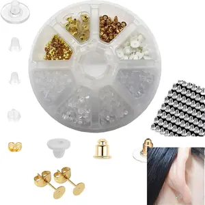 400 Pack Earring Backs, Safety Backing Pads Locking Earring Backstops, Secure Lock Clutch Stopper Replacement, Universal Earring Backs for Studs Fish Hook Earrings Hoops