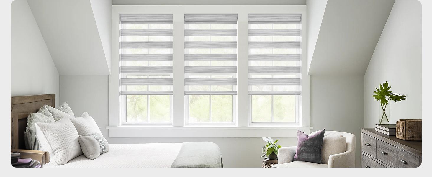 Cordless Zebra Blinds Linen No Drill Installation Linen High Precision Fabrics Beige 32.5" W x 72" H