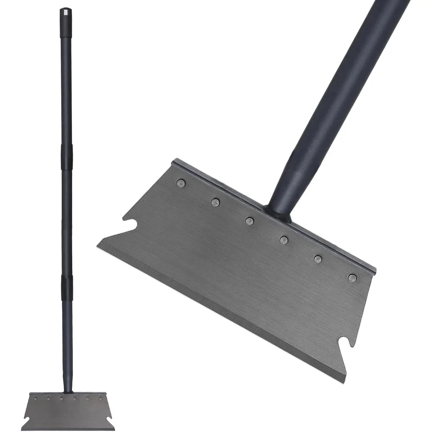 Multifunctional Heavy-Duty Garden Shovel - 59-Inch Adjustable Handle, Large Synthetic Shovel Surface (4.3x10.4 In), Effortless Weed Removal, Durable, Ice Scraper, Lawn Edging Tool, Large Shovel Surface