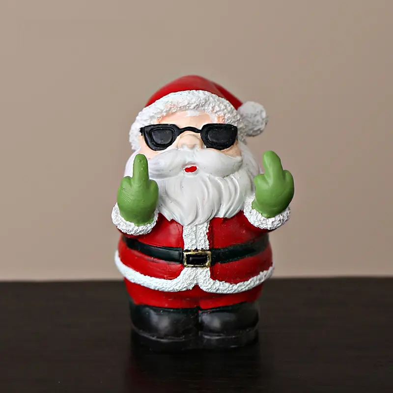 High End Chic Xmas Resin Statues Cool Santa Snowman Figurines Small Decor Ornaments For Fireplace Cabinet Table Shelf Layout