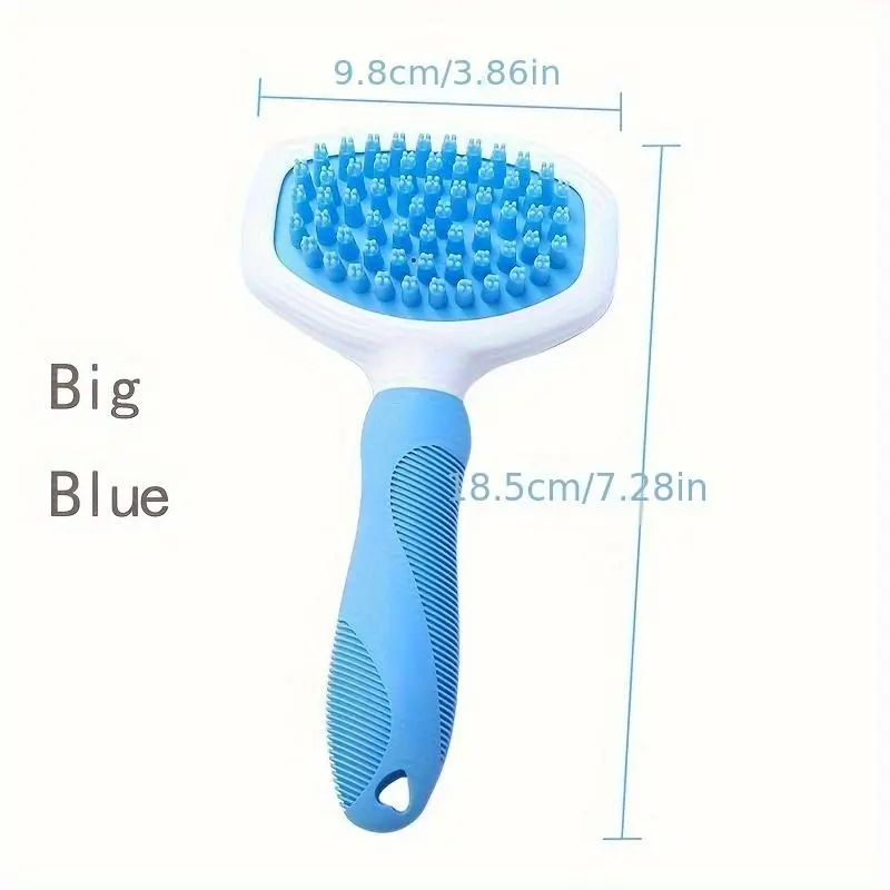 Pet Grooming Comb with Soft Silicone Tips, Undercoat Care Slicker Brush for Dog and Cat Hair Removal, Deshedding Brush, Soft Tips