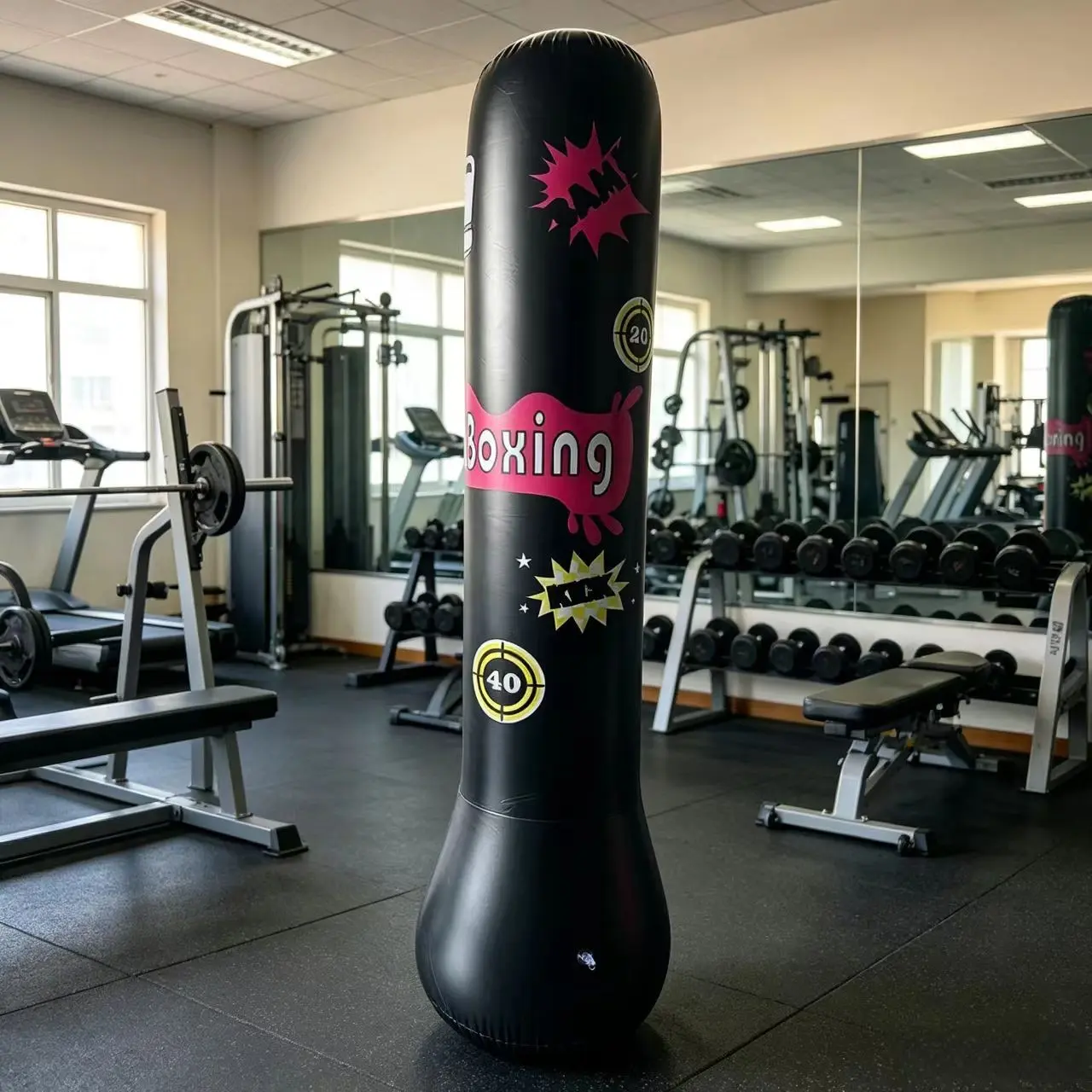 Inflatable Boxing Post Thick PVC Unstable Sandbag, Adult Stress Relief Exercise, No Installation Required, Standing Inflatable Punching Post, Boxing Training Equipment