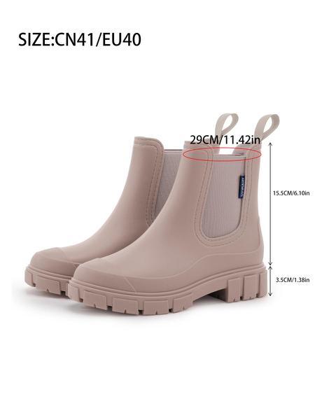 Women's Fashionable Waterproof Non-slip Rain Boots, Casual Comfortable Slip-on Boots, Perfect for Students and Outdoor Sports, Daily Wear Boots