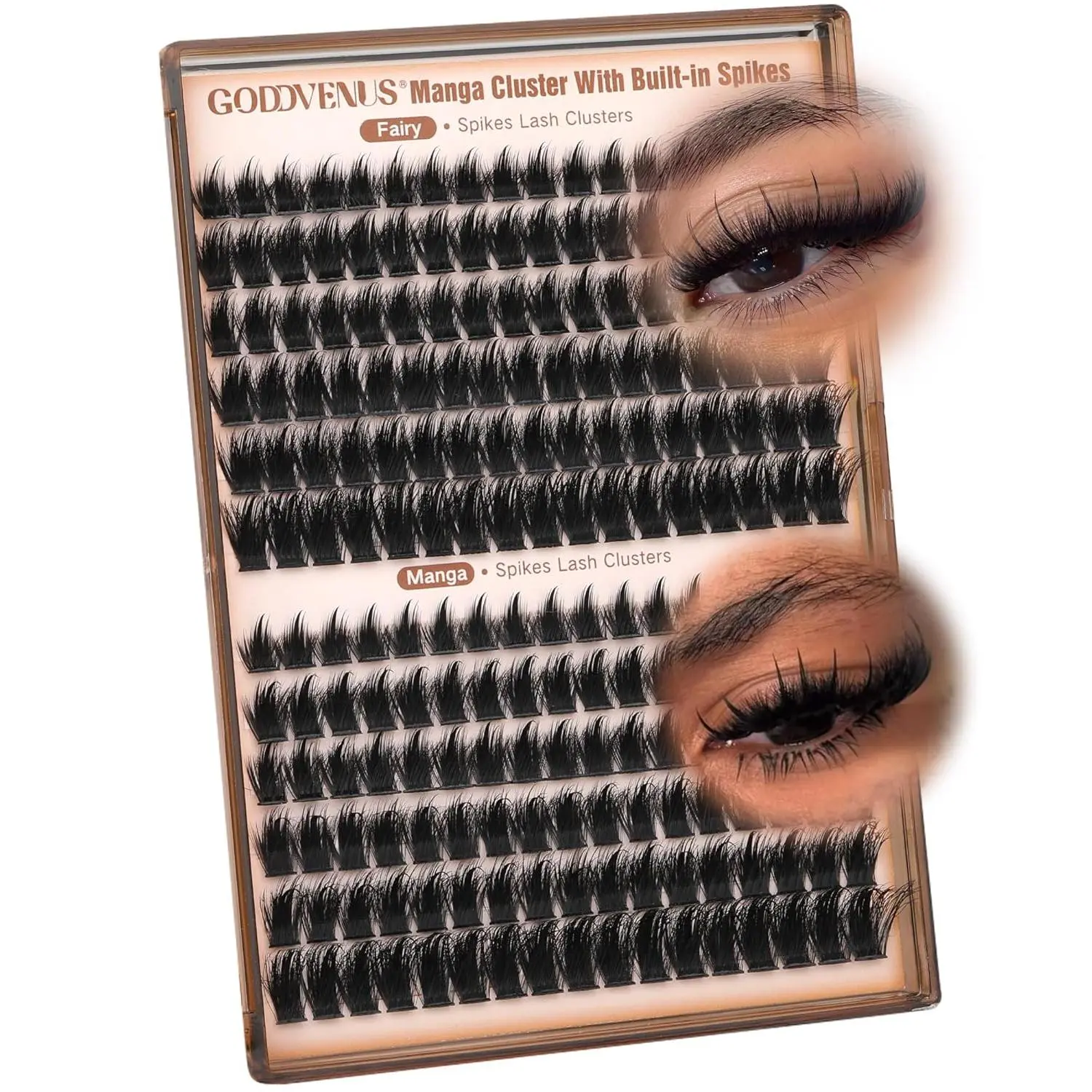 Manga Lash clusters With Spikes Wispy Cluster Eyelash Extensions Natural Fairy Eyelash Clusters D Curl Individual Lashes Fluffy False Eyelashes (12-18mm)