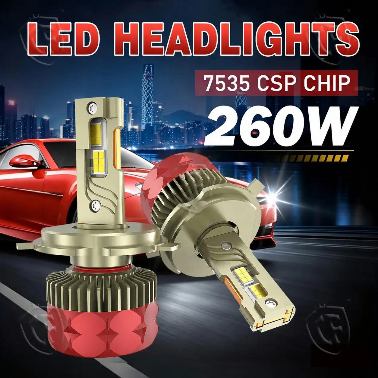 High Power H7 H11 H1 H3 H4 LED Headlight Bulb, 6000k LED, 9005 9006 9012 Hb3 Hb4, 3 Copper Tube, Car Light Kit, 12V, 2pcs, LED Car Headlights