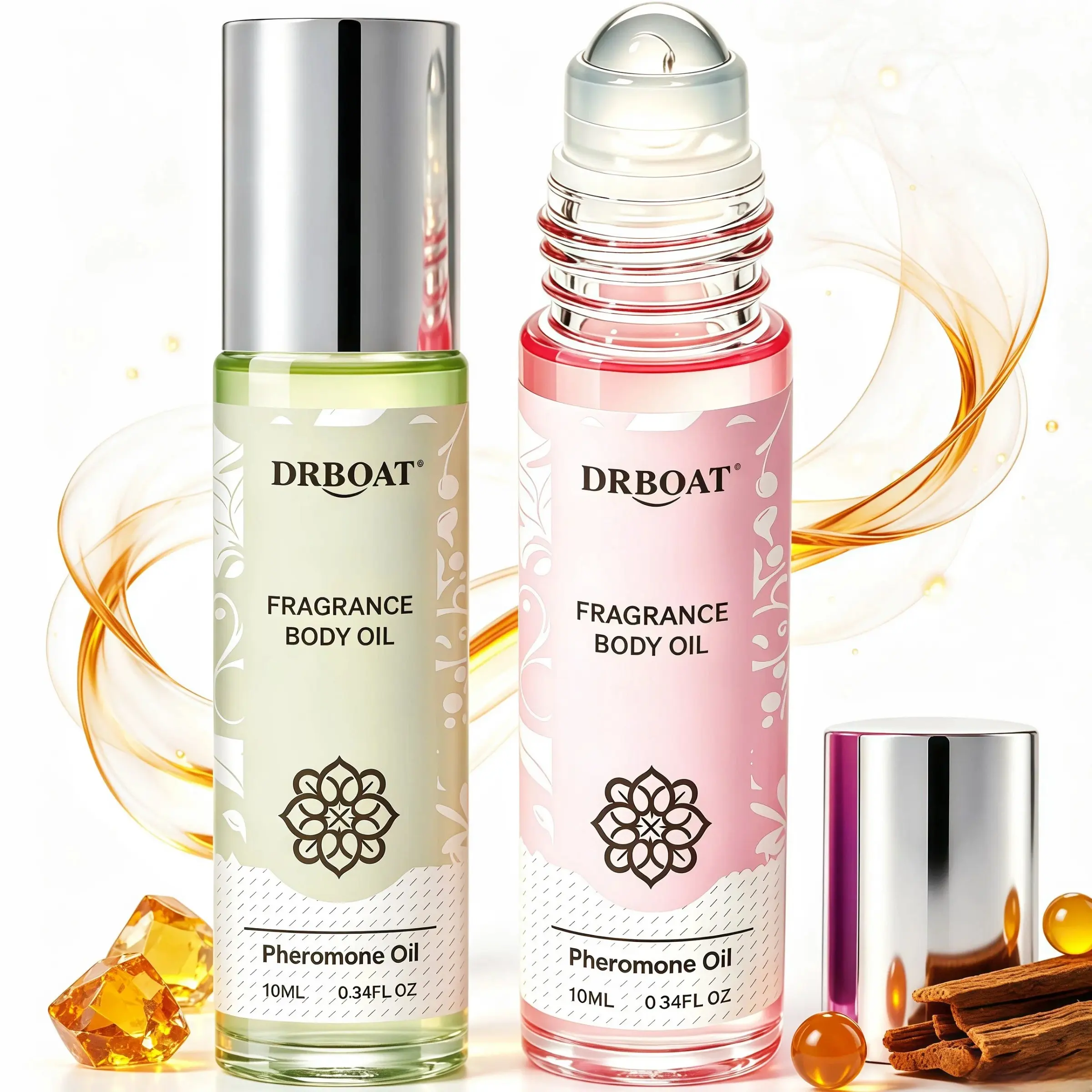 Seductive Charm Pheromone Oil - 10ML Roll-On Perfume Oil, Woody and Amber Notes, for Men & Women, Daily Use, Travel Friendly