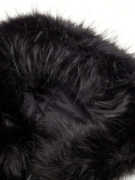 Women's Plus Size Hooded Jacket with Faux Fur Lining, Casual Fall & Winter Reversible Padded Coat, Warm Woven Fabric Outerwear