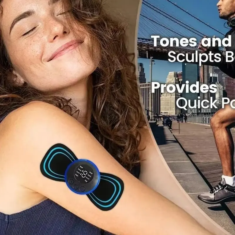 USB Charging Smart Electric Massage Patch, Cervical Neck Pain Relief, Portable Rechargeable Massager,