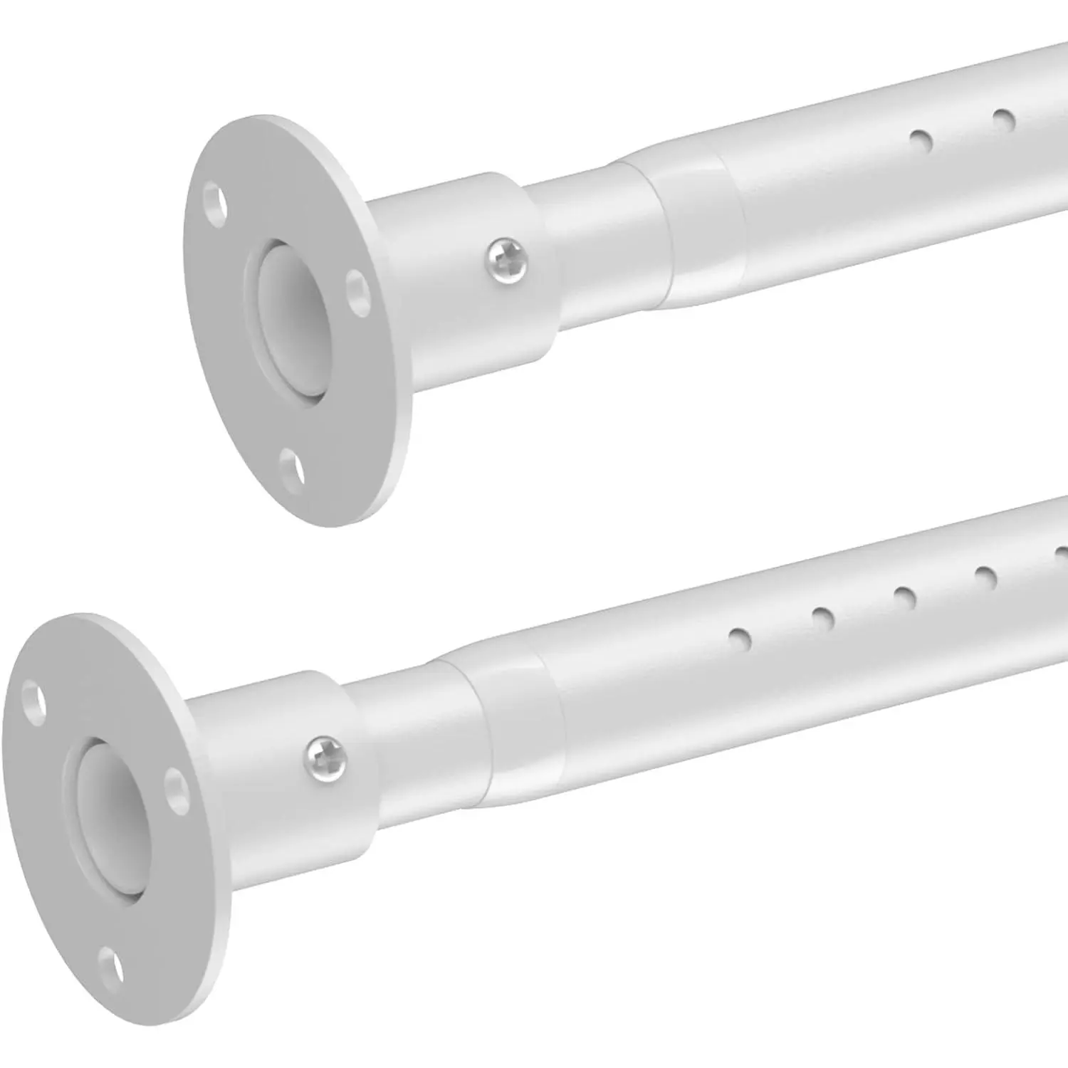 2 Pack 17 to 82 Inch Adjustable Heavy Duty White Closet Hanging Rod for Wardrobes Bathroom Windows