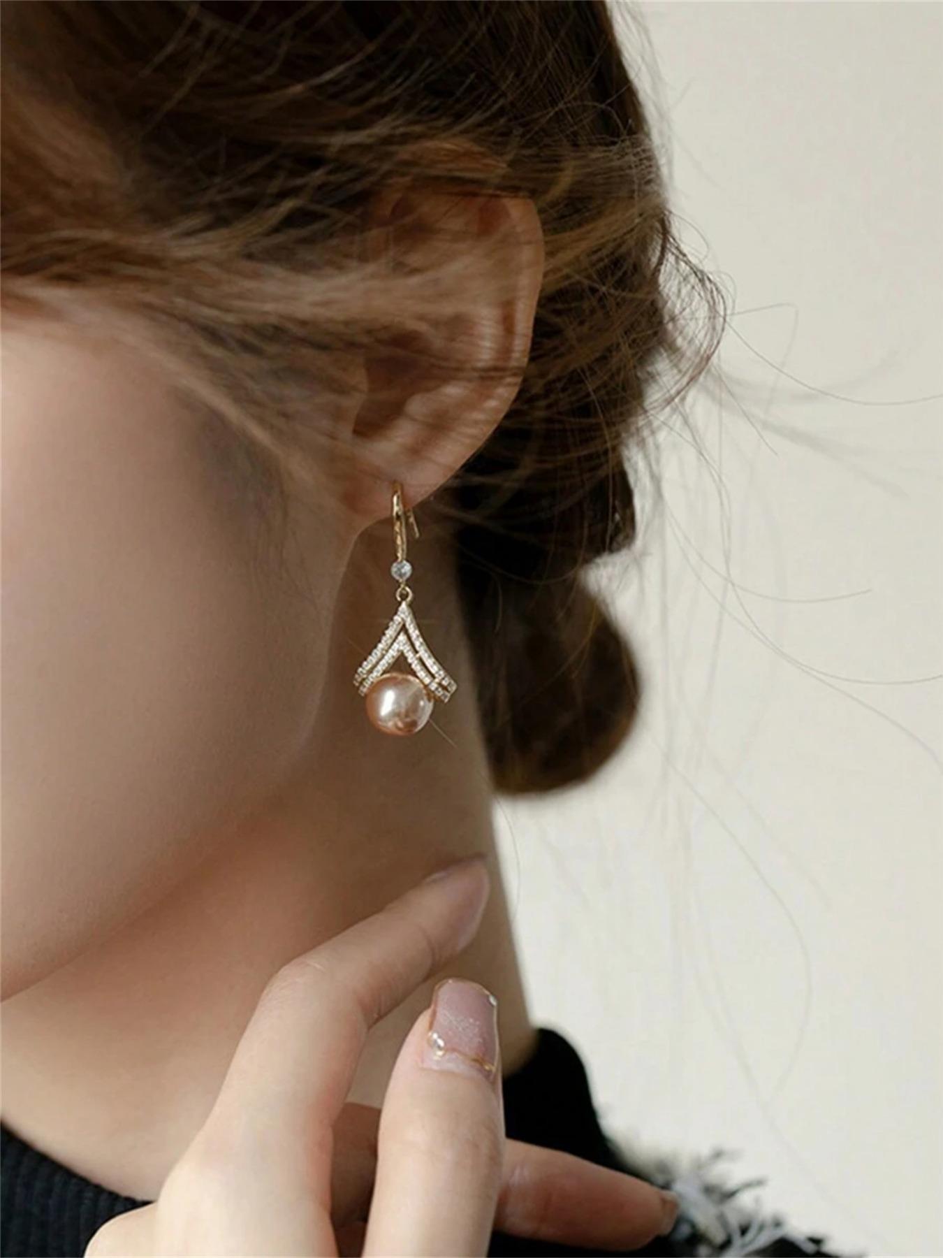 Fashion Rhinestone Decorated  Earrings, Elegant Jewelry for Women, Trendy All-match & Exquisite Jewelry for Birthday Gift, High Quality Earrings