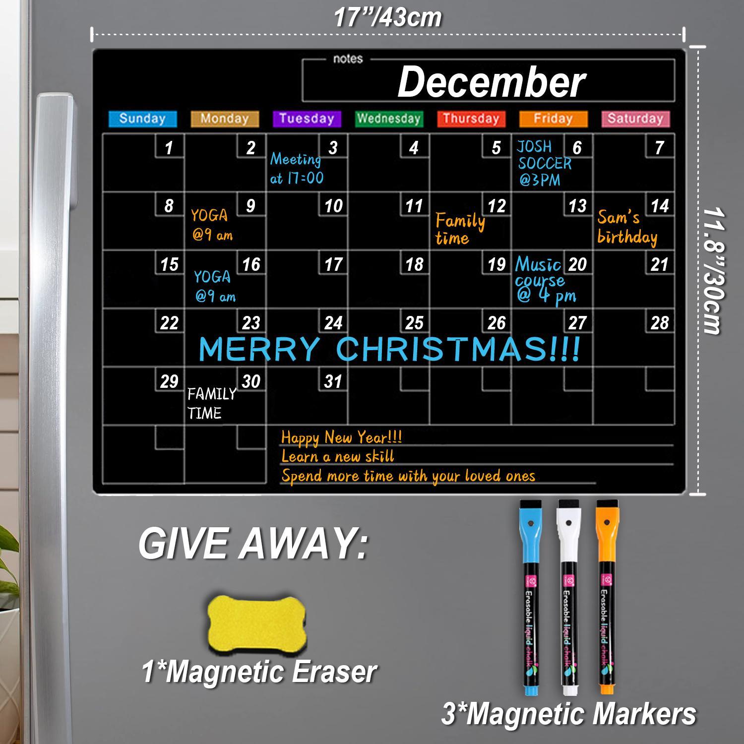 Dry Erase Monthly Calendar Fridge