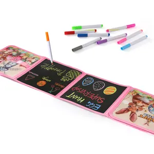 Drawing Board, Foldable Blackboard for Kids, Erasable Water Painting Book, Travel Set with 12 Crayons, Story Writing Notebook