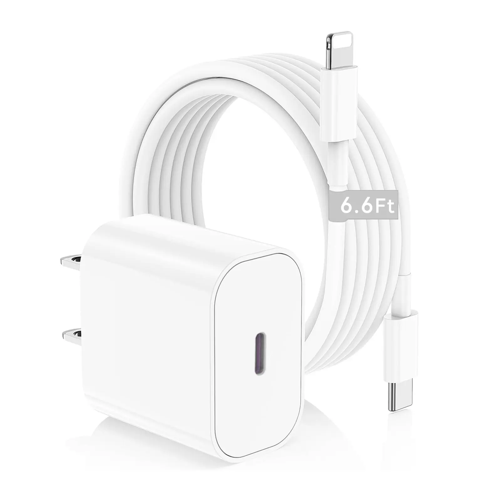 2Pack iPhone Fast Charging Kit,Type C Wall Charger Block Plug and 6.6Feet USB C to Lightning Charging Cable Cord,Power Adapter Cube Brick Box for Apple iPhone 14 Pro Max/14 Plus/14/13/12 Mini/11/XS Max/XR/iPad