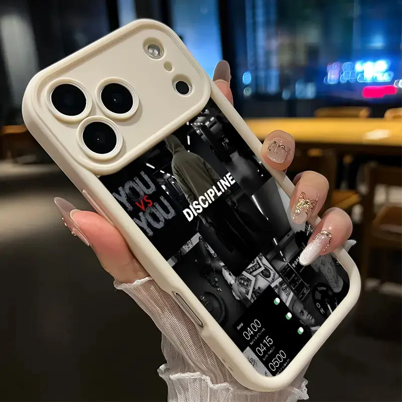 Soft Silicone Protective Phone Case for iPhone Series (17 Pro Max, 16 Plus, 15, 14, 13, 12, 11, Air, E) - Self-Discipline Collage Design, Anti-Scratch, Shockproof, Durable