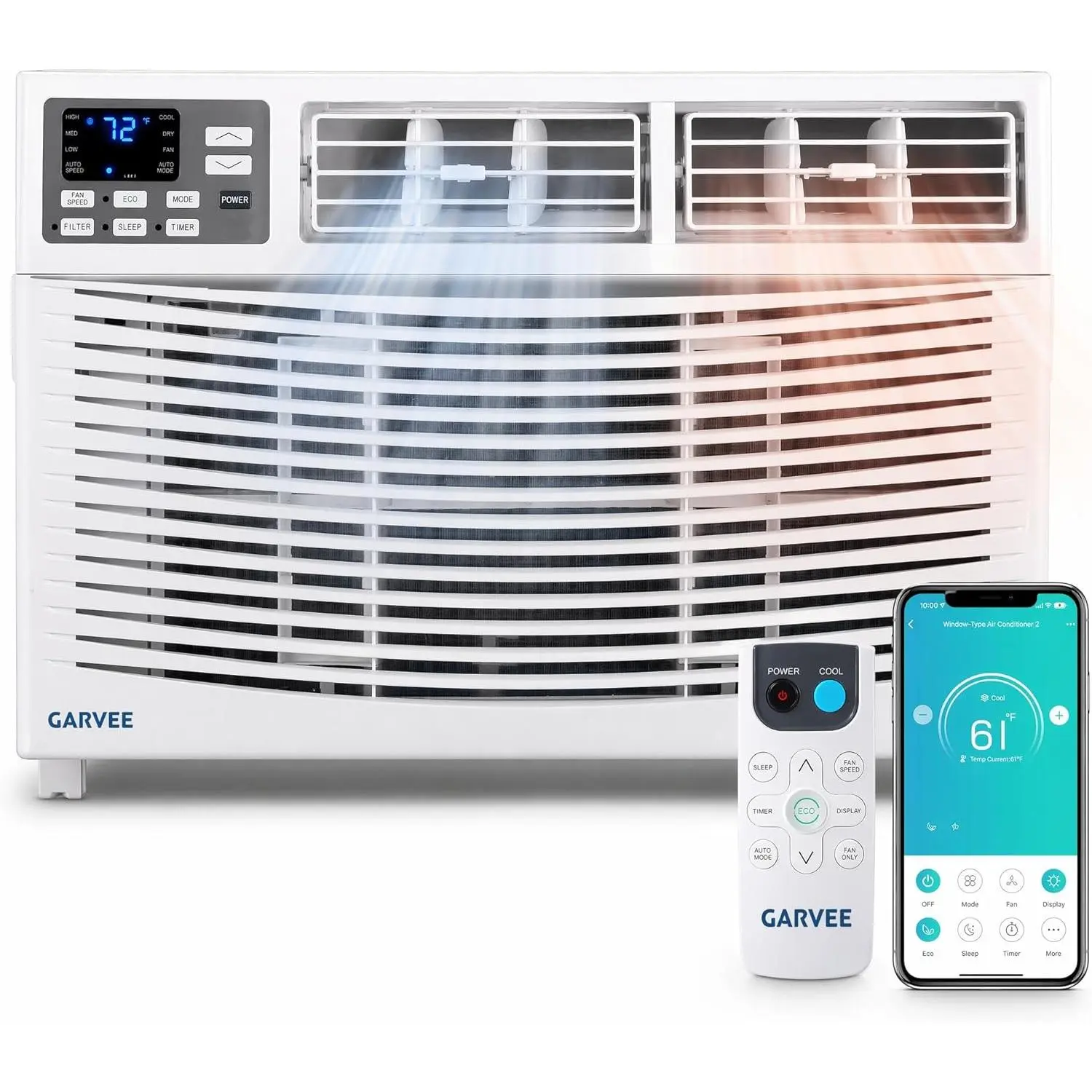 Window Air Conditioner with Heat 12000 BTU Smart WiFi APP Voice Remote Control Window Mount AC Heater 550 Sq.Ft
