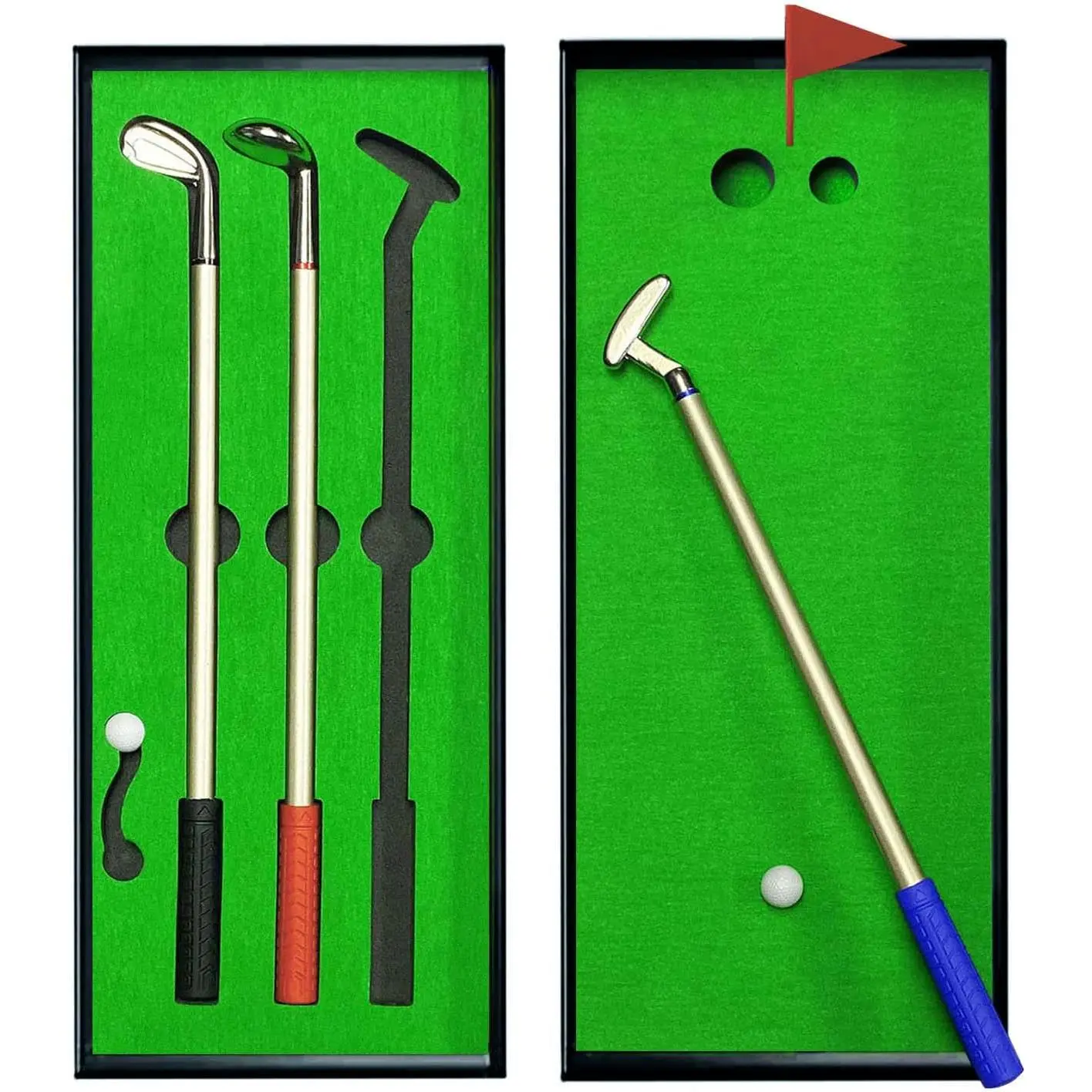 Golf Pen Set & Mini Desktop Golf Putting Green Game, Funny Gifts for Golfers Adults Teens Boss Coworkers, Office Desk Toy, Stocking Stuffers, Stress Relief Gadgetfidget toys