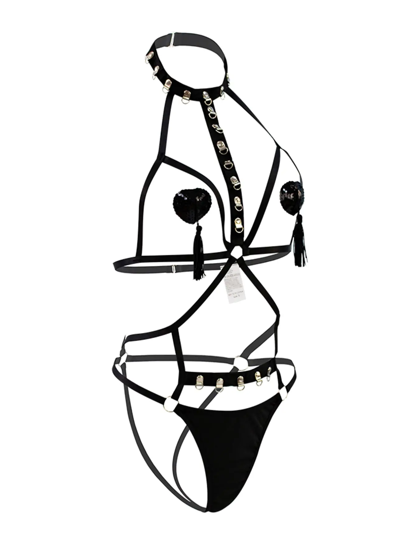 Underwire strap cutout Slim Fitting bodysuit with 2 nipple covers, sexy lingerie Underwear for private party & Valentine's Day lenceria sexi mujer clothes for women