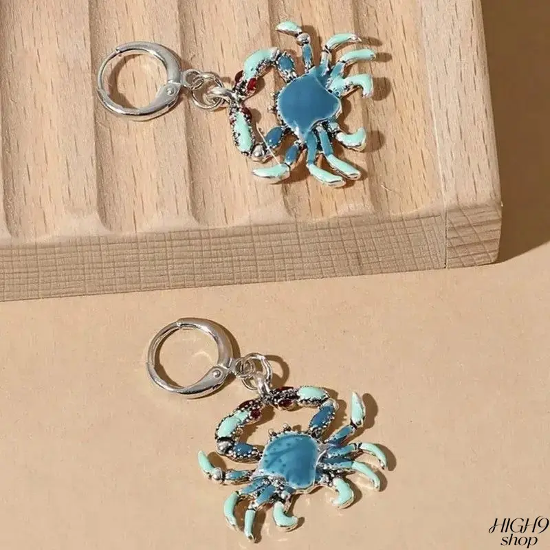 Whimsical Tropical Hawaiian Crab Earrings for Women, Unique Creative Oil Drip Craft Design, Trendy Fun Statement Jewelry Perfect for Summer Beach Outfits & Holiday Vacation Gifts