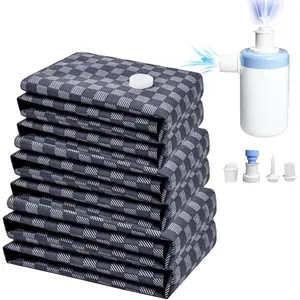 Vacuum Seal Bags for Clothing Travel w/Pump, Saver Vacuum Organizer Bag for Luggage, Seal Compression Packing Bags for Clothes & 6 Pack (Compression bag)