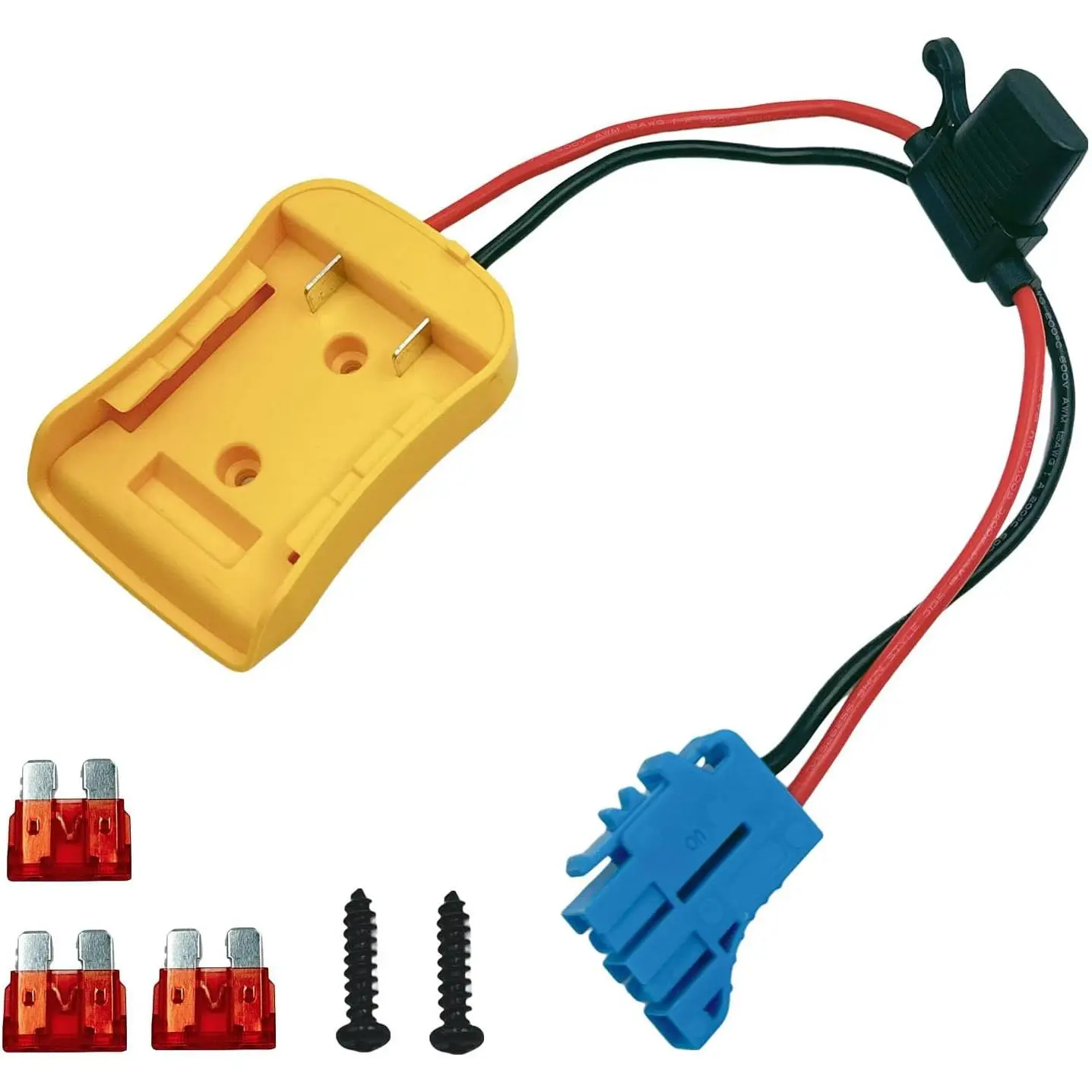Wheel Battery Adapter for 20V Battery Adapter with Fuse Holder and Wire Harness Connector Compatible with Peg-Perego Kids Ride-on Toy