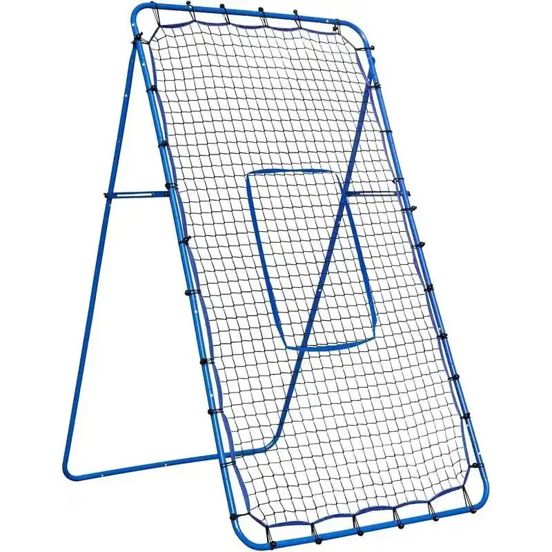 7x4FT Multi-Sport Rebounder Net, Portable Volleyball Baseball Lacrosse Softball Pitchback Net with 2x6-Angle Quick Adjustment, Target Ribbon for Accuracy & Reaction Time, Easy Setup for Any Level Training, Nets, Adjustable Angles
