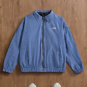 Signature Zip-Up Utility Jacket – Structured Tonal Grid Pattern with Minimalist Embroidered Detail for Urban Layering |   Adaptive Fit Supports Dynamic Movement During Content Creation |   Curated Silhouette Enhances Visual Authority in Street Styling