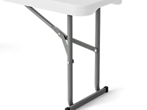 6-Foot Plastic Folding Bench – Portable Indoor/Outdoor Seating for Picnics, Parties, Camping, and Dining; Ideal for Gardens, Soccer Games, and Various Recreational Events – Features a Smooth HDPE Surface (Set of 2; White or Black; 6-Foot)