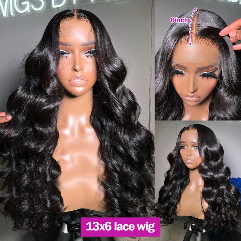 Bling Hair 13x4 Lace Front Wigs Human Hair 180 Density Hd Transparent Body Wave 13x6 Lace Frontal Human Hair Wigs For Women Pre Plucked Black Wig