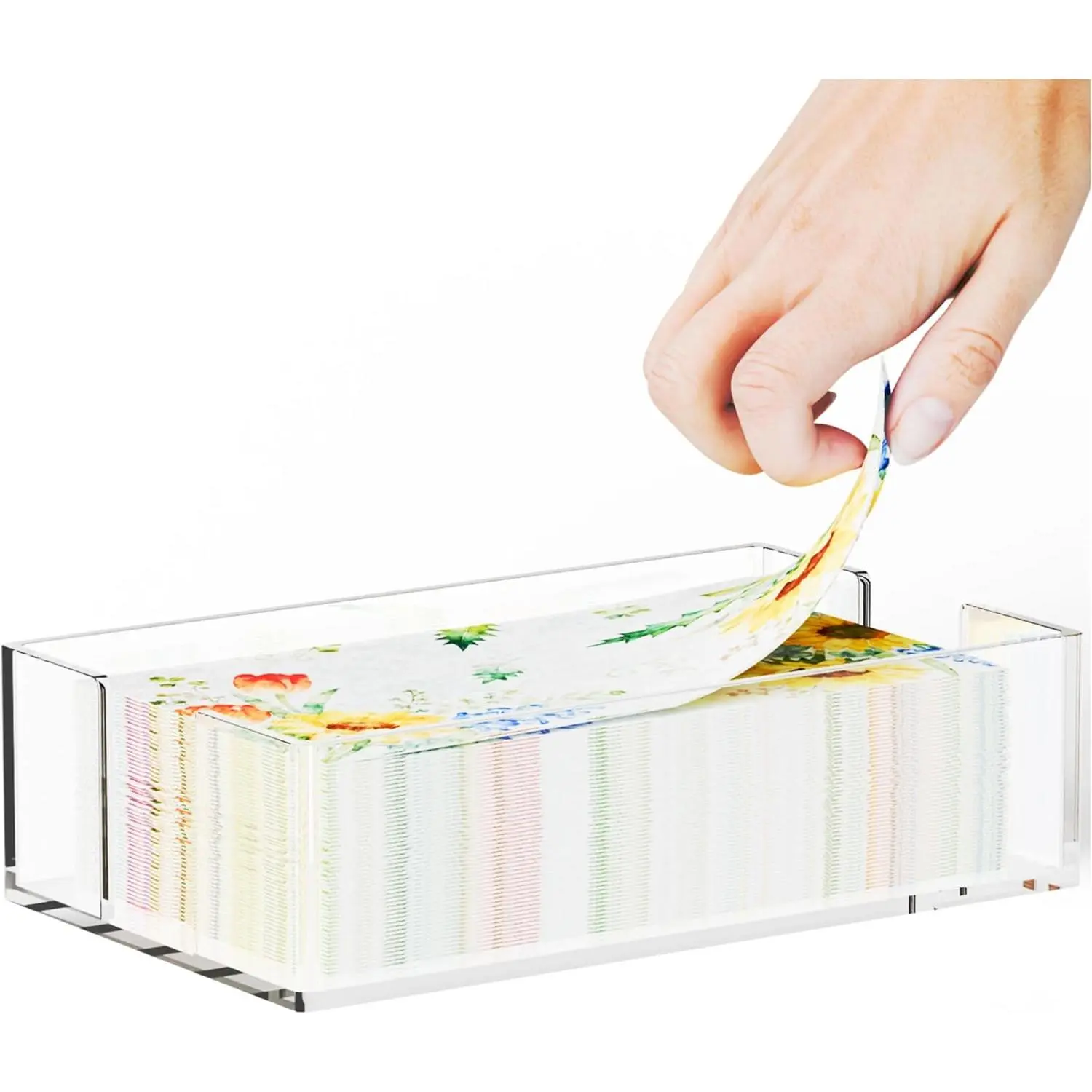 Bathroom Napkin Holder,Clear Guest Towel Holder Tray For Bathroom, Splashing Vertical Disposable Paper Hand Towel Holder,Modern Dining Table Napkin Tray for ,Hotel,Office,Kitchen