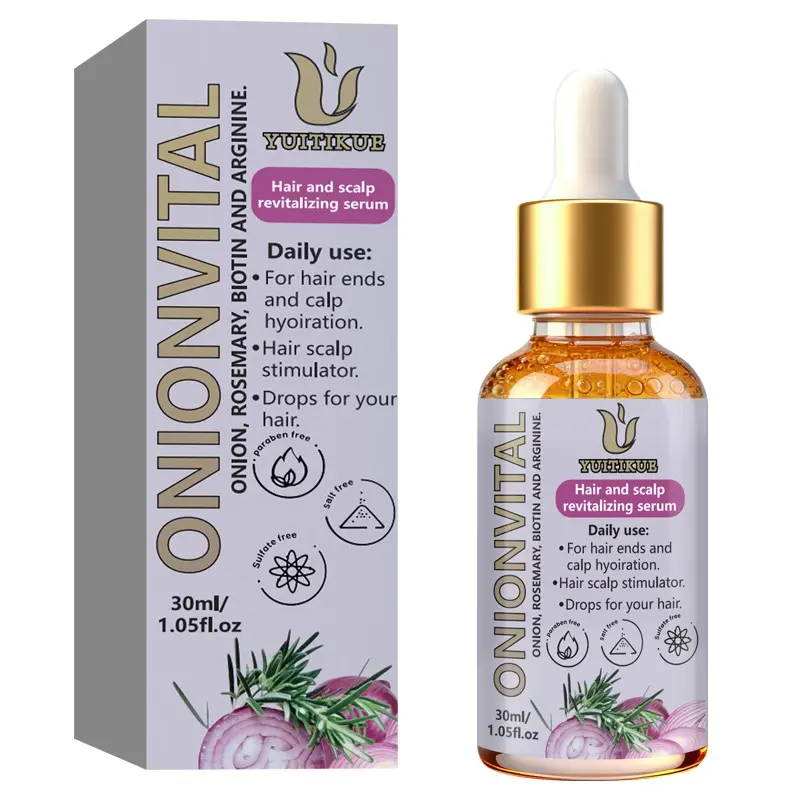 Yuitikue Onion Thyme Scalp Revitalizing Essence 30ML Hair Care Serum, Biotin + Arginine Formula, Nourishes Hair Follicles, Balances Sebum, Smooths Dry Hair
