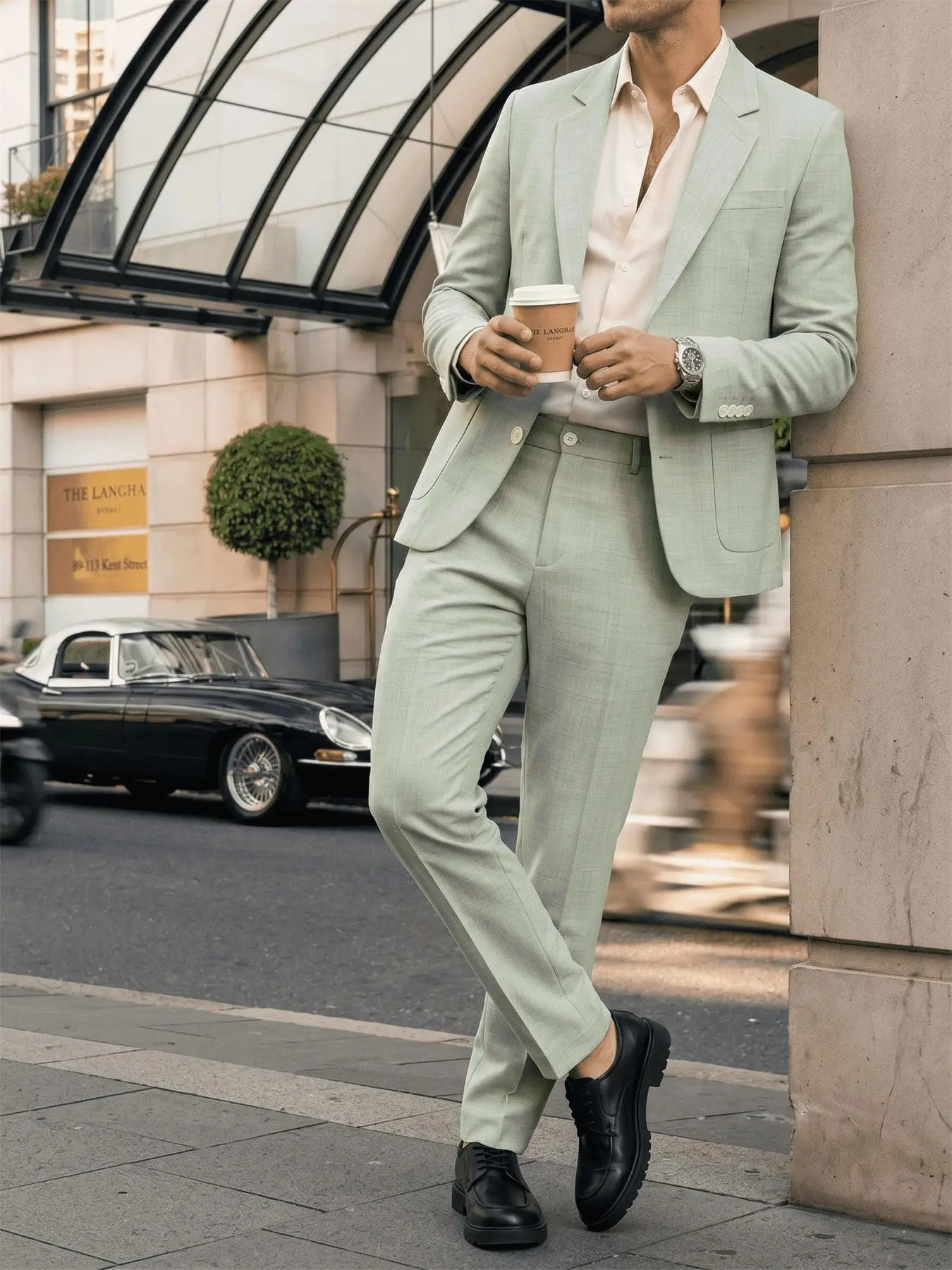 Men's Casual Suit Set, Soft Premium Fabric, Matte Finish, Slim Fit, Light, Perfect for Daily Wear, Business Meetings, Photoshoots