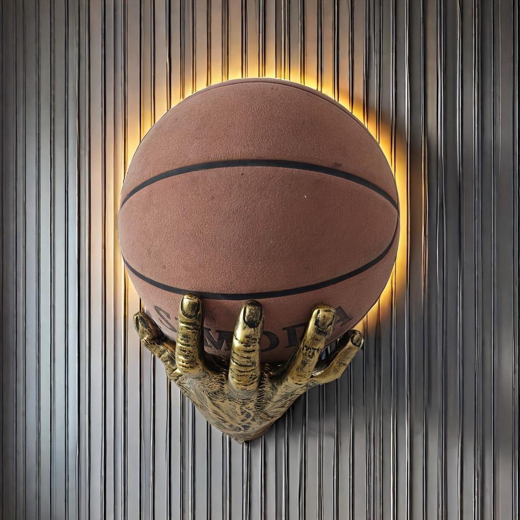 Creative Wall Mounted Basketball Holder, 1 Count Resin Hand-Shaped Basketball Display Rack, Display Shelf, Basketball Storage Rack, Home Decor Supplies, Rack Only #GLOBAL PICKS