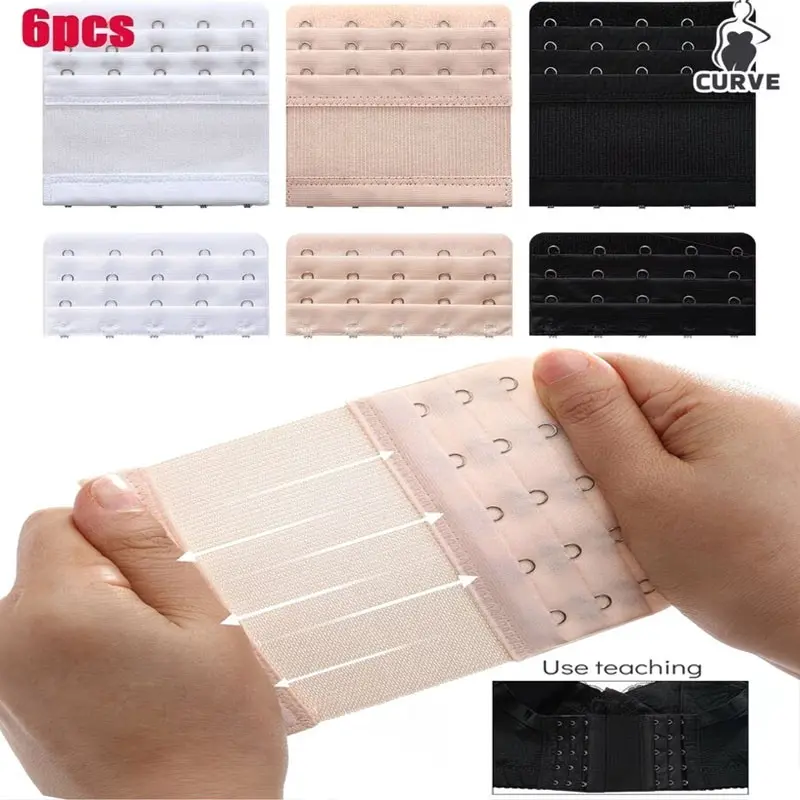 6pcs Bra Extender Hooks, Adjustable Back Buckles, Breast Size Regulator, Female Underwear Accessories, Comfortable & Durable Design
