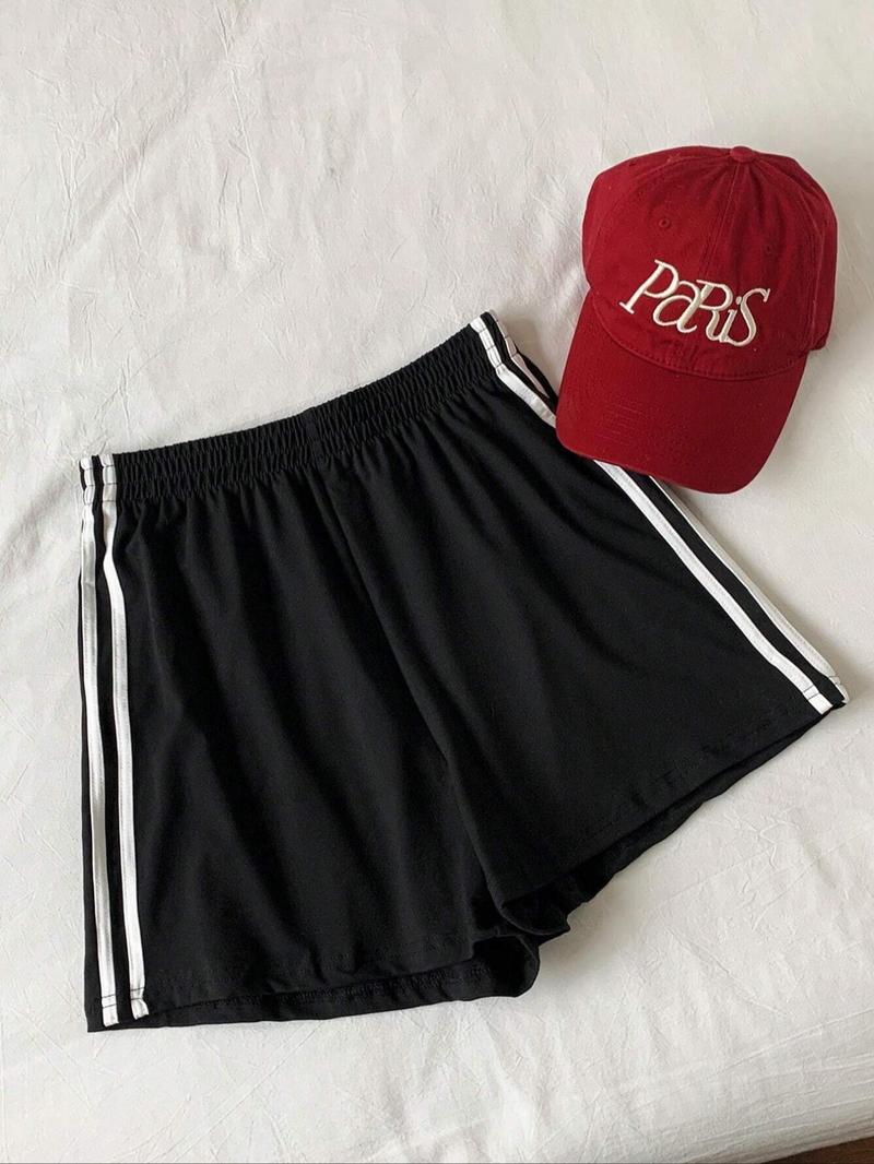 Women's Side Stripe Shorts, Casual Comfy Breathable Skinny Shorts for Daily Wear, Ladies Bottoms for Summer