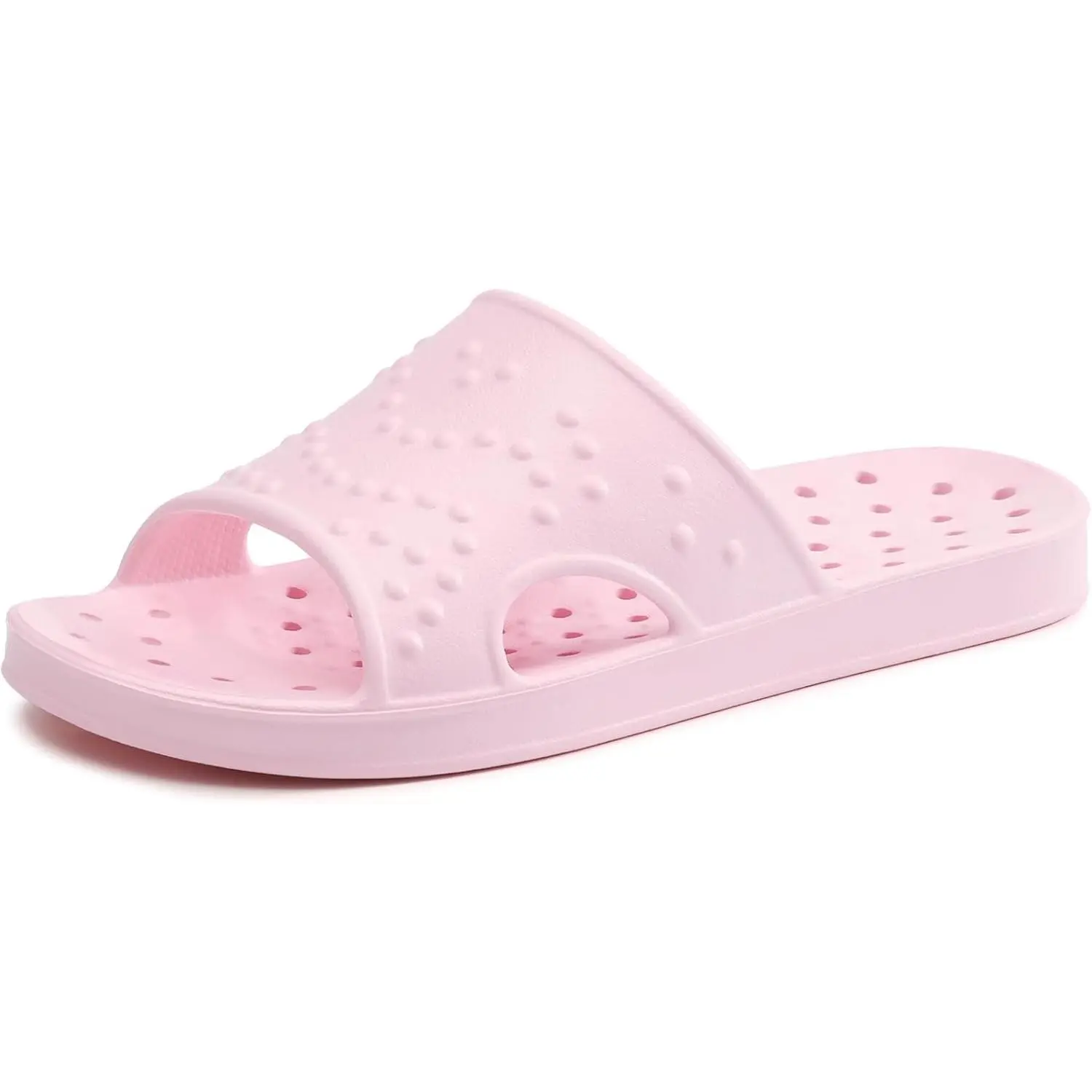 Women's EVA Arch Support Shower Shoes - Quick-Drying Flat Slides with Drain Holes, Lightweight Home Wear Flipflop, Swimming Slide Slipper for Bathroom Use, Swimming Slippers