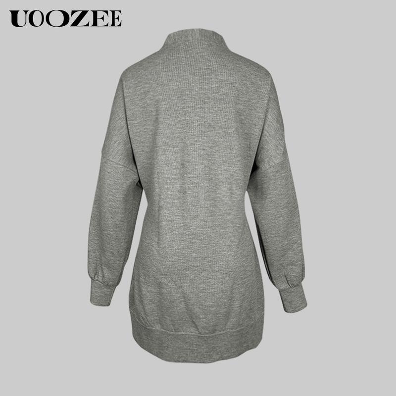 UOOZEE TikTok Exclusive 2025 Spring Fall Womens (Only Top) Long Sleeve V neck Casual Sports Outwear with Pockets, Raglan Sleeve Color Block Casual Outerwear Womenswear coat winter outfits women (One Size Up Recommended for C - Cup and Above)