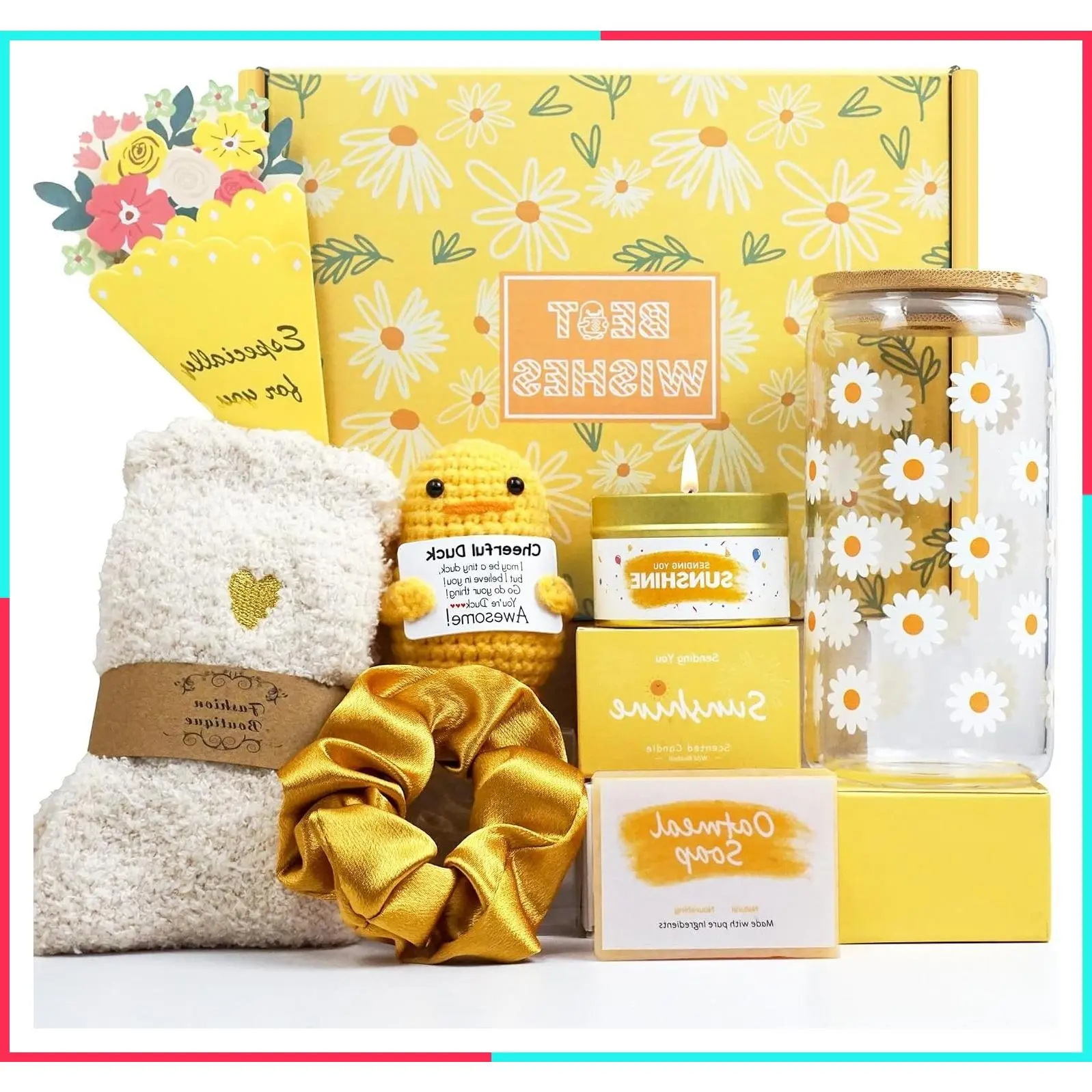 Gift Baskets for Women, Unique Birthday Friendship Gifts, Best Friend Christmas Gift, Get Well Soon Sending Sunshine Teen Girl Gifts for Daughter Sister - Brighten Up Her Day