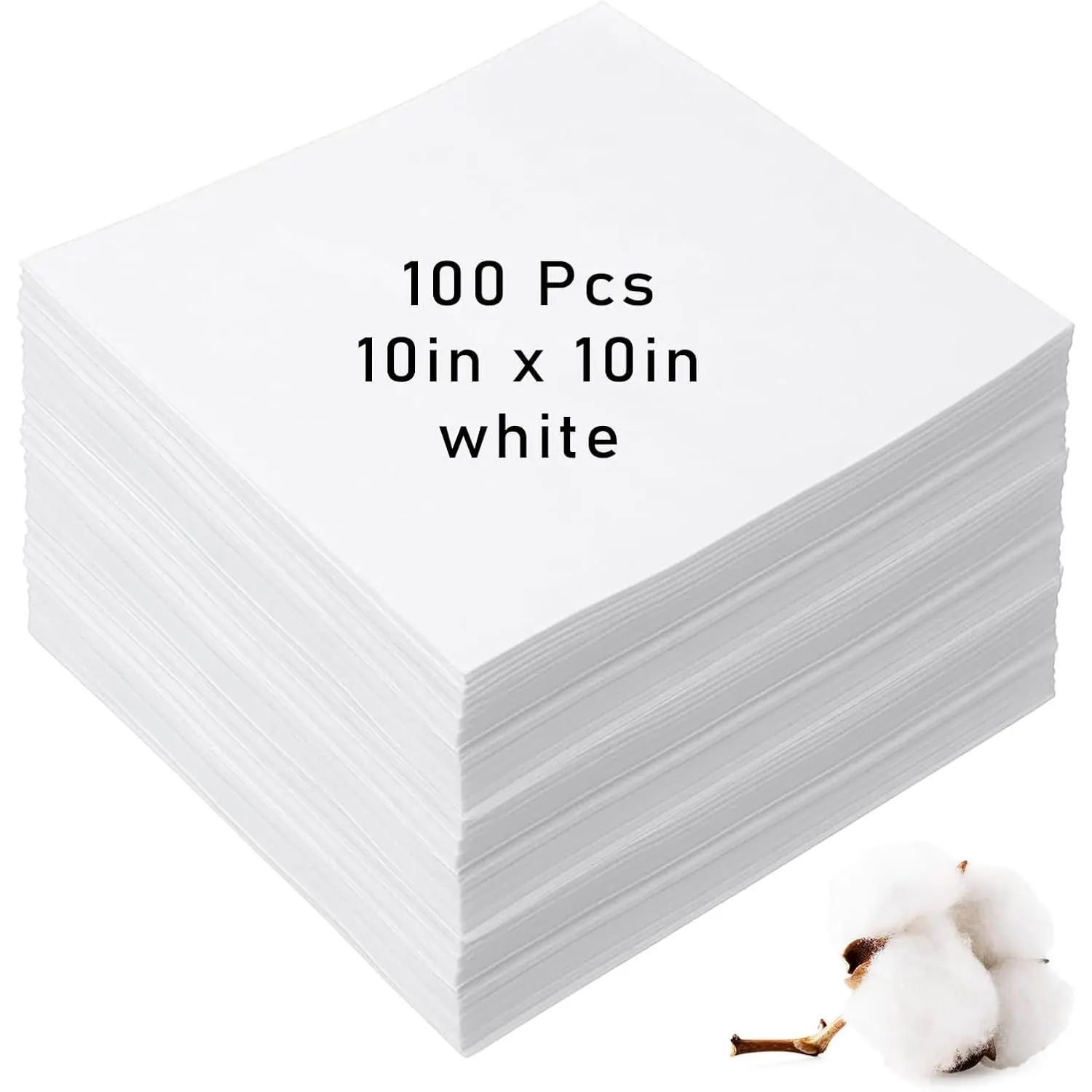 100 Pcs 10x10 Inches Cotton Fabric Squares Precut Quilting Fabric Bundles White Layer Cakes Quilt Material for DIY Beginners Sewing Crafts Embroidery Patchwork Projects (White)