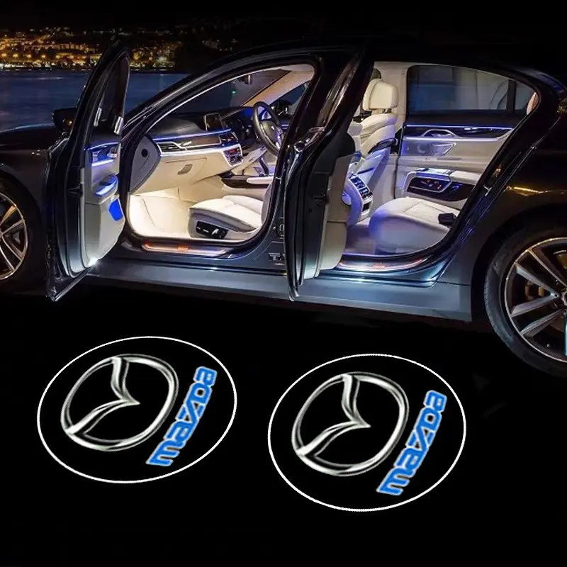 2PC Led Car Door Welcome Light Logo Shadow Projector Laser Lamp For Mazda 3 5 6 Atenza Axela Demio CX3 CX-5 CX5 CX7 MP MS RX8 Accessories