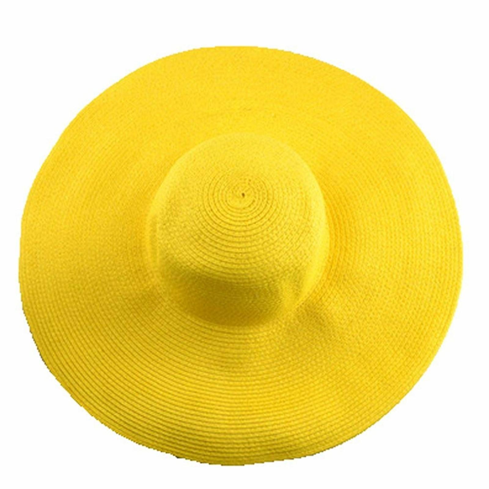 Women's Sun Visor Hat Wide Rimmed Summer Foldable Roll Up Beach Hat Solid Colour Casual Outdoor Sun Protection Large Hat