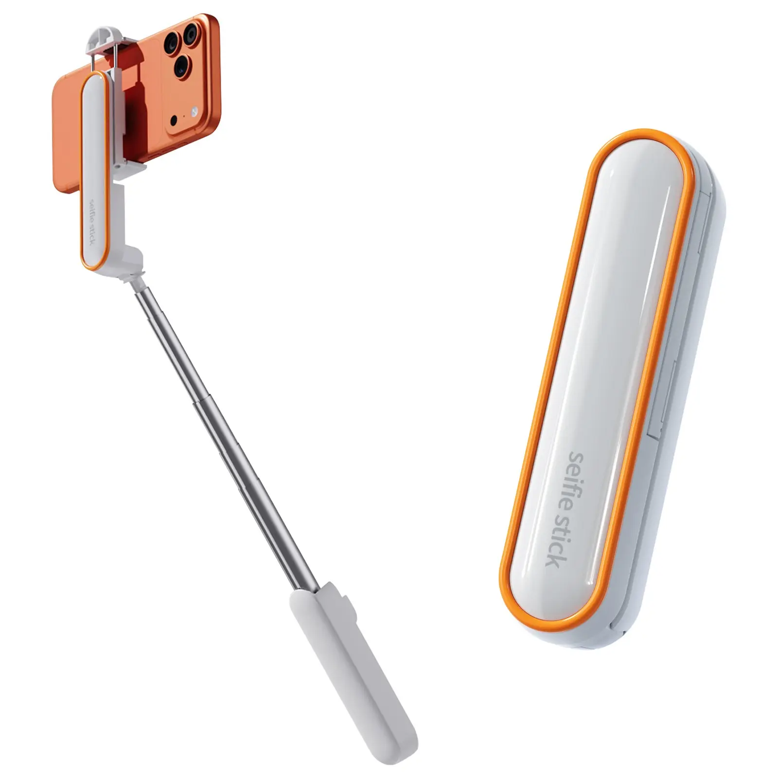 Lipstick-Sized Mini Selfie Stick, Ultra-Light & Stable, Invisible Bluetooth-compatible, Extendable Anti-Shake, Phone Holder for iOS & Android